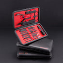 12 Pcs Nail Clipper Set Stainless Steel Leather Black Nail Art Set