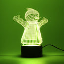 3D Xmas Snowman Night Light 7 Color Changing LED Art Desk Table Lamp For Toy Gift