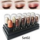 Mini Eyeshadow Stick Set Shimmer Glitter Eye Shadow Cream Set 12 Pcs Lasting Eyeshadow