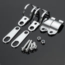 4pcs Chrome Motorcycle Front Rear Turn Signal Holder Fork Clamps Shock Bracket Cafe Racer