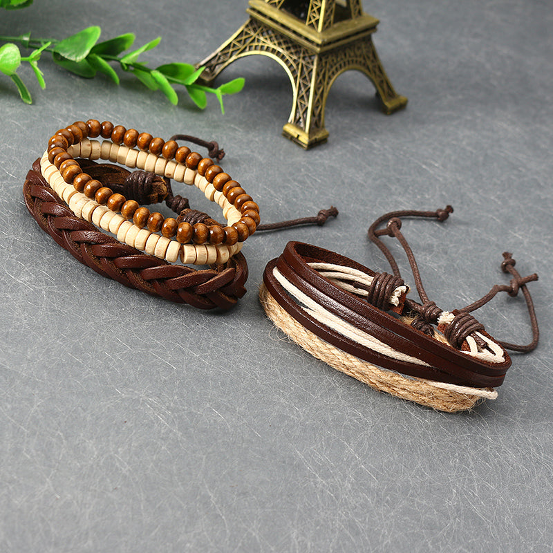 Trendy Wrap Bracelet Multilayer Bead Chain Jewelry Gift Men Bracelet