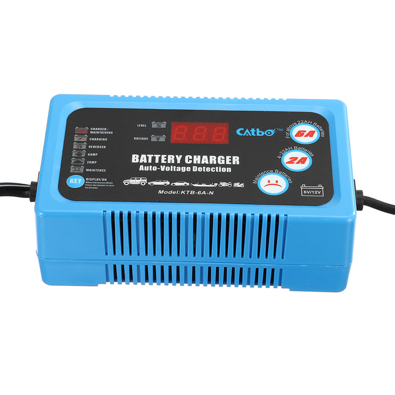 6V/12V LCD Display Lead Acid Battery Charger Maintain Automatic Intelligent Pulse Repair