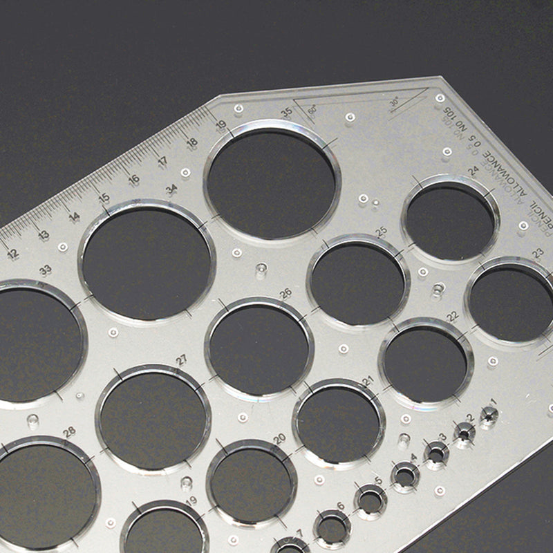 Clear Plastic Template Ruler Circle Shapes Drawing Drafting Template Stencil Hand Tools