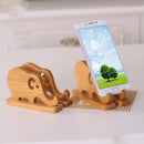 Portable Detachable Natural Bamboo Elephant Phone Holder Bracket for Smart Phone iPhone 11 Samsung Galaxy Note 10