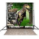 3x5FT Vinyl Dinosour Brick Wall Floor Photography Backdrop Background Studio Prop