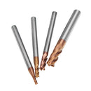 Drillpro HRC58 Round Nose 4 Flutes End Mill Cutter 2R0.2-6R0.5 AlTiN Coating CNC End Mill Cutter