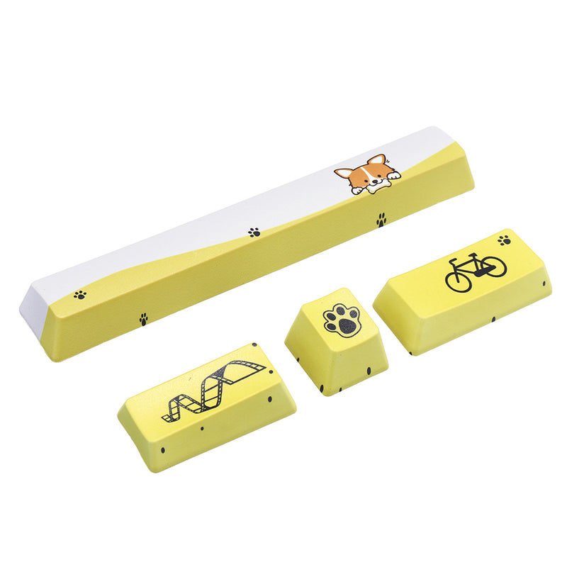 Five-sided Dyesub PBT OEM Profile Yellow Dog Shark2 Space Bar 6.25u Novelty Keycap + ESC Enter Keycaps