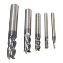 5pcs Tungsten Carbide 4 Flutes End Mill Cutter Straight Shank 2-10mm Milling Cutter Set CNC Tool