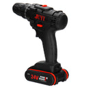 JUYI 12V/24V Lithium Battery Power Drill Cordless Rechargeable 2 Speed Electric Driver Drill Motor Reverse LED Drilling Tool