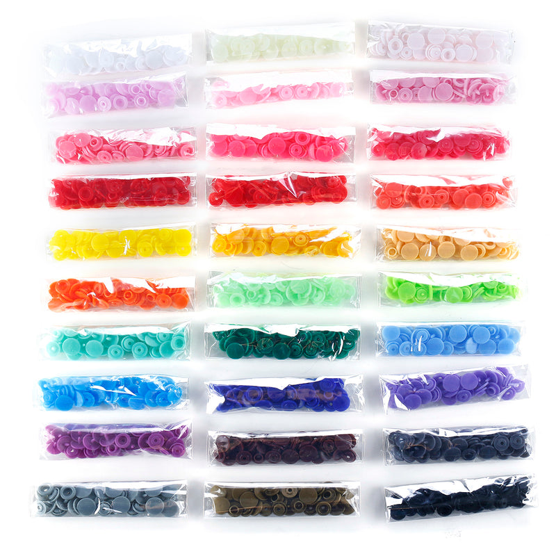 T5 30 Colours Fastener Snap Set Snap Button Colorful Plastic Resin Clothes Buttons