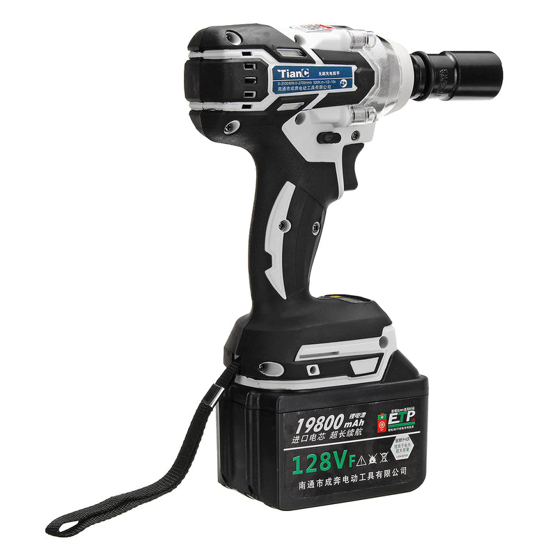 3 In 1 128V 19800mAH Brushless Electric Wrench Power Drill Electric Screwdriver 240-520NM Adjustable Stepless Speed Regulation