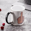 Middle Finger Heat Change Color Changing Coffee Mug Joke Funny Secret Santa