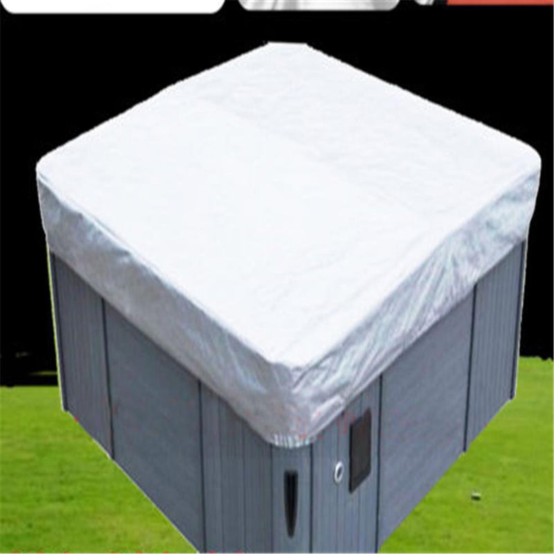 Various Sizes Square Hot Tub Spa Cover Cap Waterproof Protector Oxford Fabric Silver
