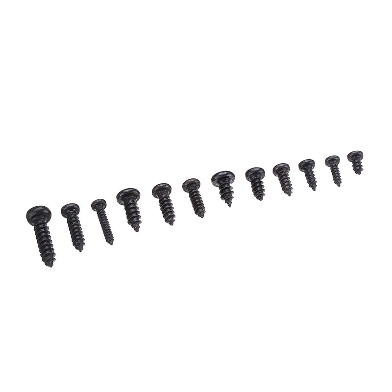 Suleve MXCP2 195Pcs Mini Phillips Screw Micro Electronic Black Round Head Self Tapping Screw Kit
