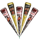 6Pcs Black Brown Henna Tattoo Cream Set Temporary Tattoo Art Ink Stick Stencils with Plastic Nozzle