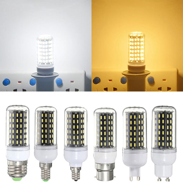 E27/E14/E12/B22/G9/GU10 LED Bulb 6W SMD 4014 96 600LM Pure White/Warm White Corn Light Lamp AC 220V