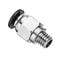 TEVO 5PCS 4.3mm Bore Pneumatic Connectors PC4-M6 Fit 4mm PTFE Tube Connector Coupling Feed Inlet