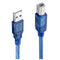 5pcs 30CM Blue USB 2.0 Type A Male to Type B Male Power Data Transmission Cable For