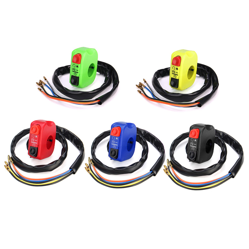 7/8inch Motorcycle Handlebar LED Headlight Flameout Startup Light Switch Double Flash