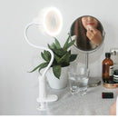 LyRay UB-03 USB Chargig Mini Shower Clip Table Fan Lazy People Support Tube Led Make-up Light Lamp Fan