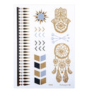10 Sheets Waterproof Fashional Stamping Metal Tattoo Stickers Temporary Tattoos