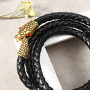 Trendy Multilayer Snake Shape Bracelet Gold Leather Bracelets For Men