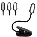 4 LED USB Rechargeable Eye-Care Book Light Clip On White Dimmable Table Lamp For Music Stand Night Reading Piano