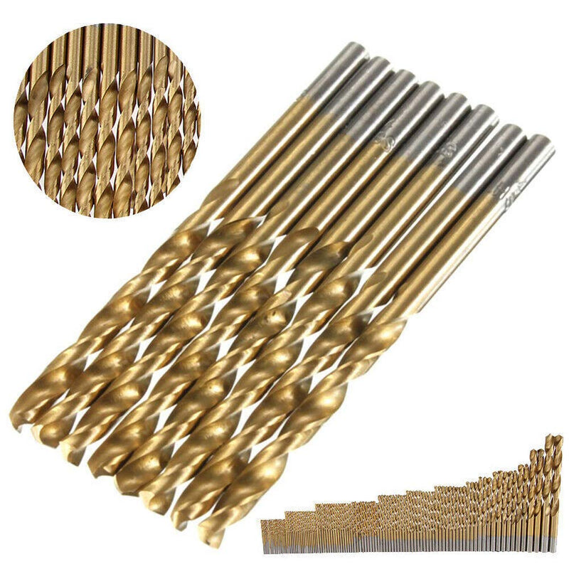 55Pcs 1.0-3.5mm HSS Twist Drill Bit Set High Speed Steel Titanium Coated Wood Drill Bits