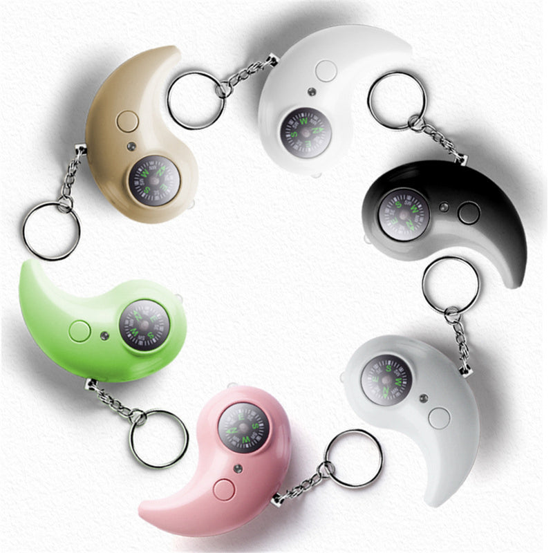 Bakeey LED Light 130db Security Protect Alertersonal Emergency  Anti-wolf Alarm Loud Compass Keychain