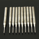 Drillpro DB-M4 10pcs 0.8mm Tungsten Steel Milling Cutter Bits 3.175mm Shank End Mills