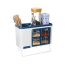 Kitchen Storage Rack Wall-mounted Cutlery Holder Towel Hanger Seasoning Storage Drawer Organizer