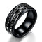 Trendy Stainless Steel Double Rhinestone Finger Ring for Men