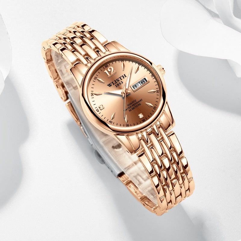 Fashion Business Ladies Dress Women Full Steel Luminouds Display Quartz Watch