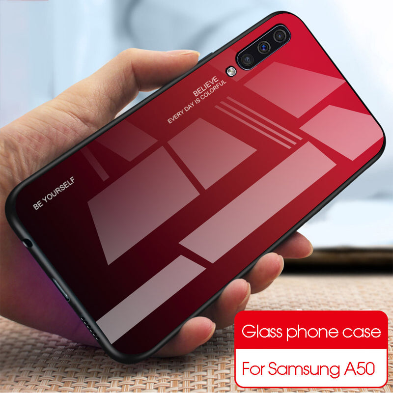 Bakeey Gradient Tempered Glass Protective Case For Samsung Galaxy A70 2019 Scratch Resistant Back Cover