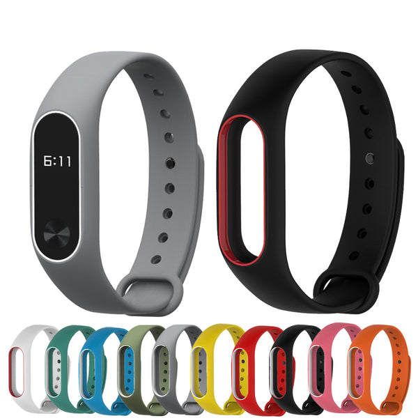 Bakeey Double Color Replacement Silicone Wrist Strap Watch Band for XIAOMI Miband 2