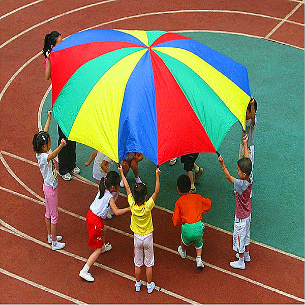 2m Child Outdoor Rainbow Umbrella Parachute Toy Kindergarten Parent-Child Umbrella Rally