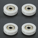 4pcs 5x24x7mm U Groove Nylon Round Pulley Wheel Roller For 3.8mm Rope Ball Bearing