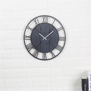 Modern Wall Clock Round Silent Movement Skeleton Roman Numeral Home Minimalist Room Clock