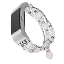 Womens Beaded Elastic Stretch Wristwatch Band Strap Bracelet for Fitbit Charge 2