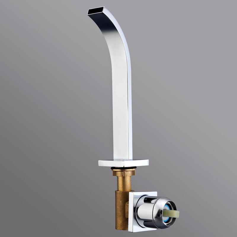 Wall Mount Waterfall Faucet Chrome Brass Single Handle Kitchen Bathroom Tub Sink Hot Cold Mix Tap
