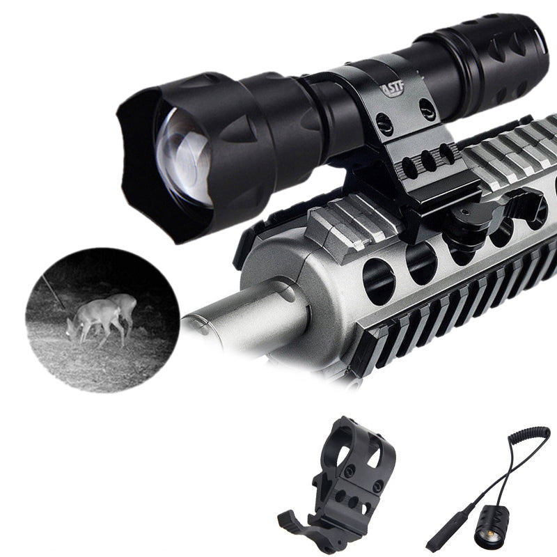 VASTFIRE 850NM Zoomable LED Infrared Radiation IR Lamp Night Vision Flashlight USB Rechargeable LED Flashlight Tactical Flashlight 18650 Flashlight
