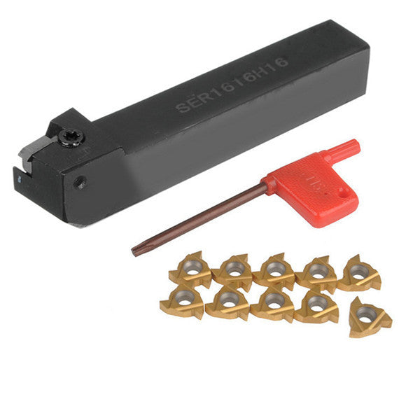 SER1616H16 Turning Tool Boring Holder with 10pcs 16ER AG60 Inserts