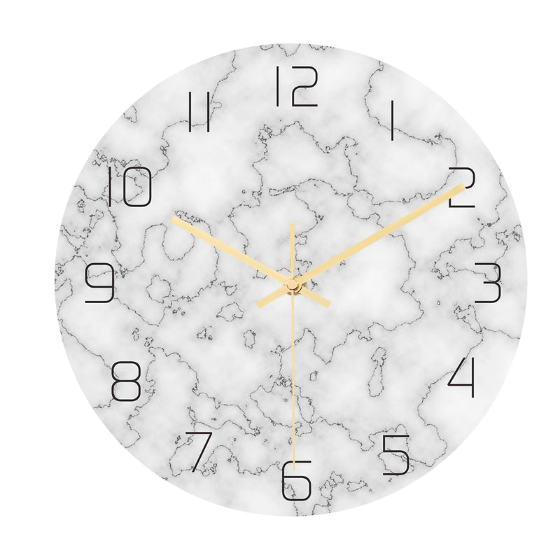 Loskii CC014 Creative Marble Pattern Wall Clock Mute Wall Clock Quartz Wall Clock For Home Office Decorations