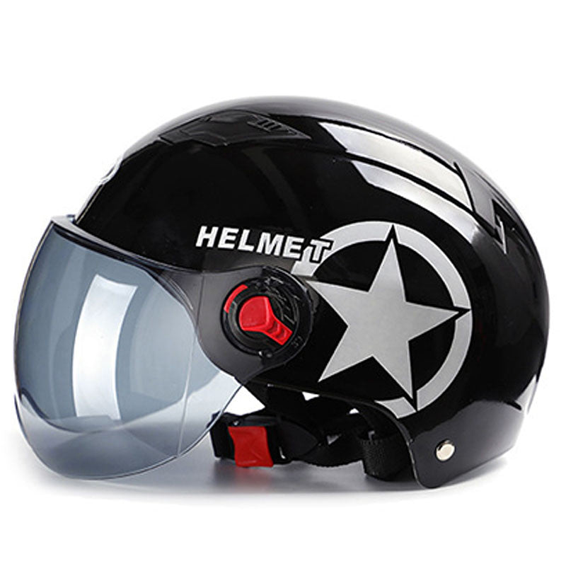 BYB Motorcycle Helmet Scooter Bike Open Face Half Baseball Cap Anti-UV Safety Hard Hat