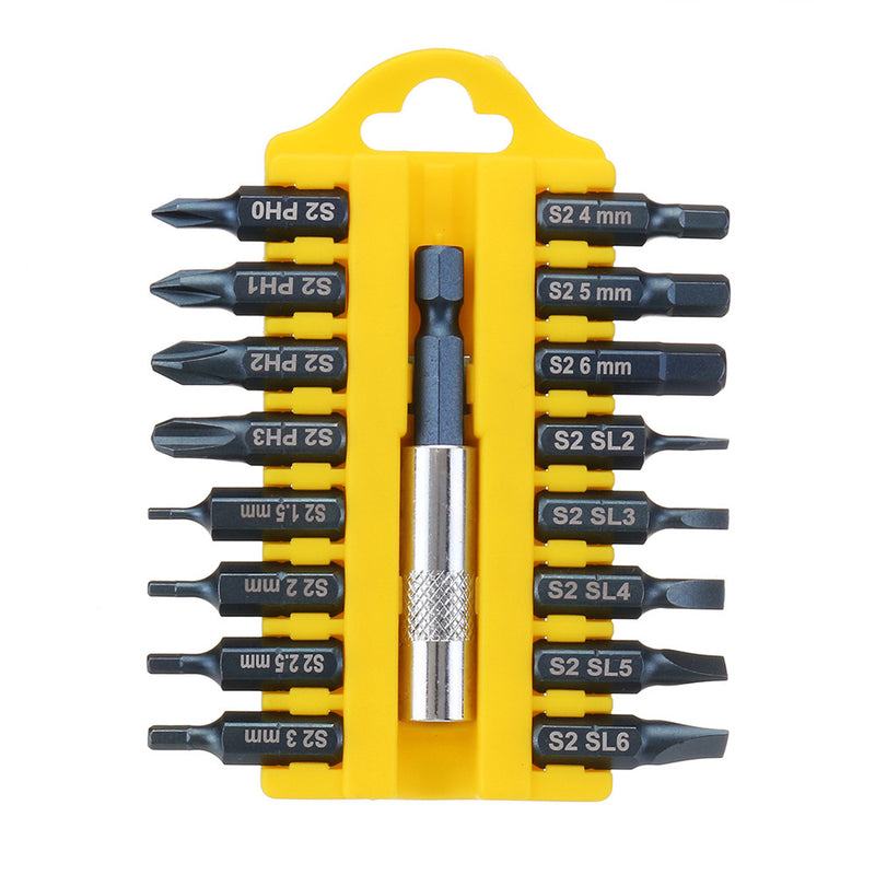 BROPPE 17 In 1 Screwdriver Bit Set Alloy Steel 1/4 Inch Hex Shank Screwdriver