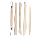 5PCS Wooden Handle Pottery Ceramics DIY Tools Set Wood Handle Wax Pottery Clay Sculpture Carving Tool DIY Craft Set