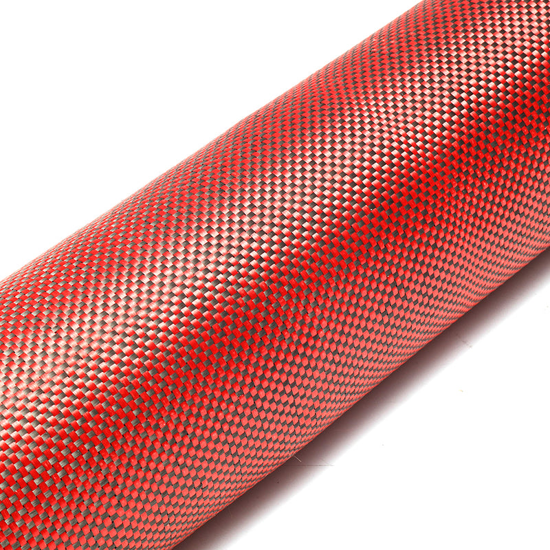 1m 3K 200g Red Carbon Fiber Hybrid Fabric Cloth Plain Weave Cloth High Strength for Building Bridge Construction Repair