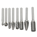 8pcs Carbide Rotary Burr Set 1/4 Inch Shank File Power Tool