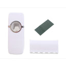1 Set Creative Automatic Toothpaste Dispenser with Toothbrush Holder Bathroom Water Resistant Sticky Toothpaste Squeezer