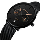 CRRJU 2162 Fashion Business Style 24hours Calendar Alloy Case Men Simple Dial Quartz Watch